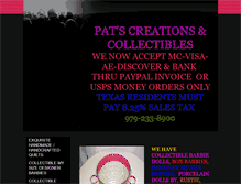 Tablet Screenshot of patscreationsandcollectibles.com